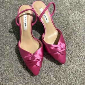 Nina Pink Satin Women's Heels size 7.5